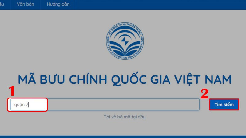 Nhập địa chỉ bạn muốn kiểm tra mã Zip Code và nhấn Tìm kiếm