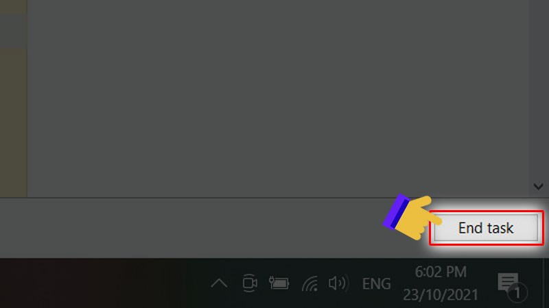 Nhấp v&agrave;o tr&igrave;nh duyệt v&agrave; chọn End task