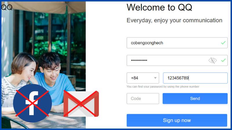 QQ chỉ cho phép đăng ký bằng số điện thoại