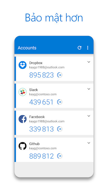 Screenshots Microsoft Authenticator: Tạo bảo mật 2 lớp an toàn