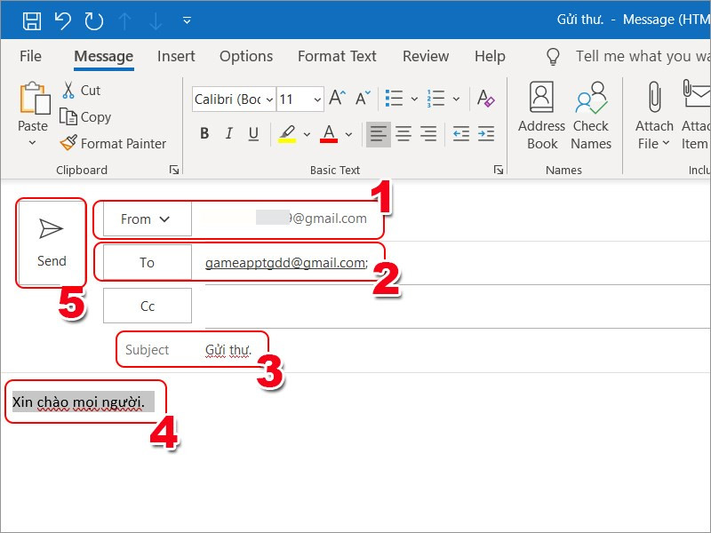 Soạn và gửi email trong Outlook