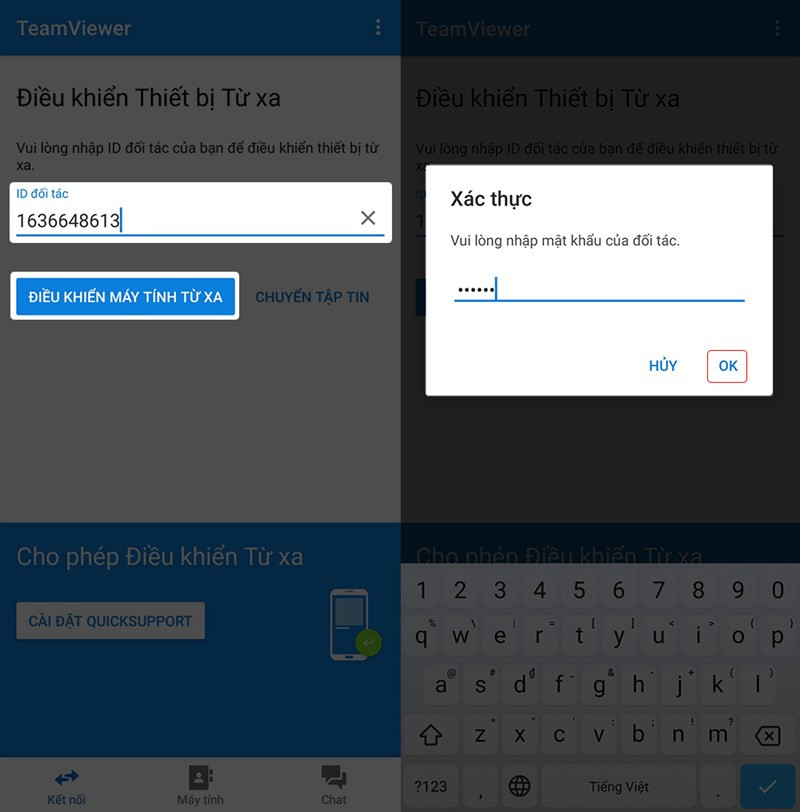 Sử dụng TeamViewer trên điện thoại