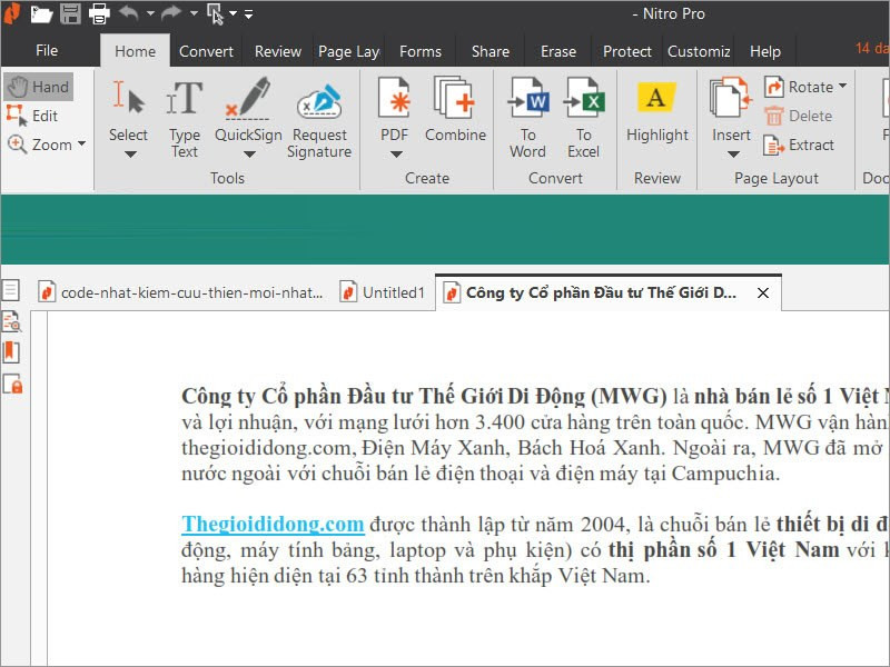 Nitro Pro: Trợ Thủ Đắc Lực Xử Lý File PDF Trên Windows