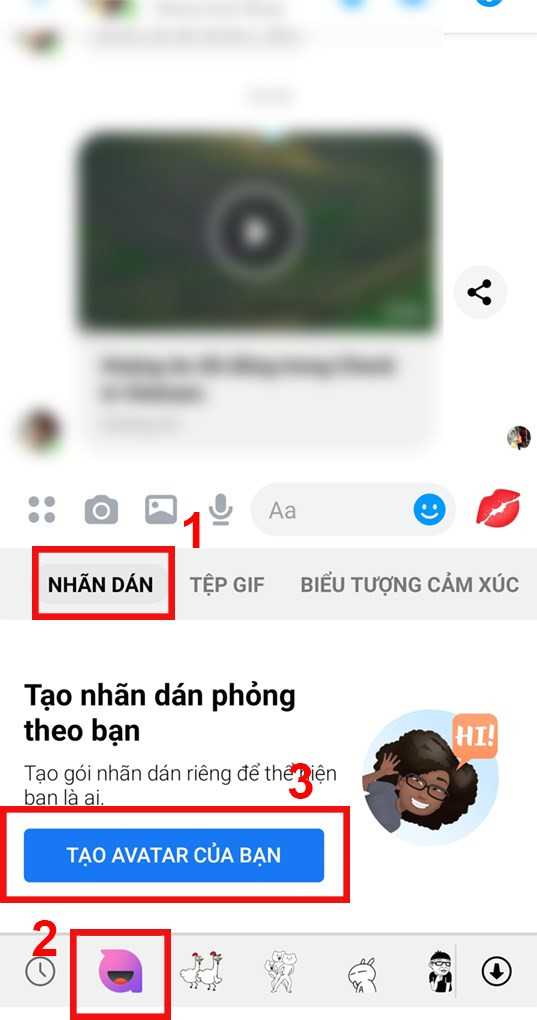 Tạo avatar trên Messenger