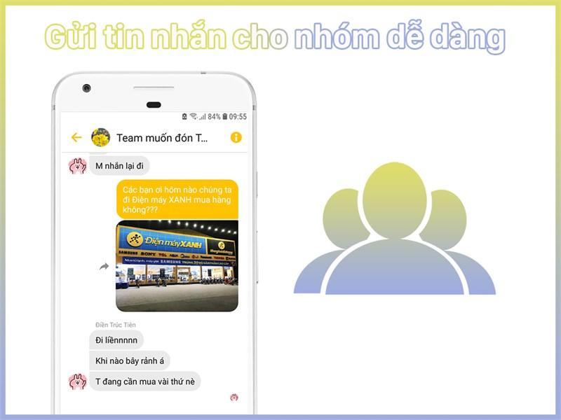 Tạo nh&oacute;m v&agrave; nhắn tin trong nh&oacute;m chat dễ d&agrave;ng