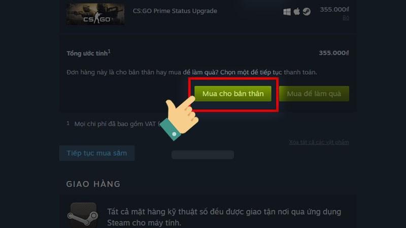 Thanh toán Prime CS:GO