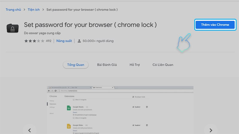 Thêm Set password for your browser vào Chrome
