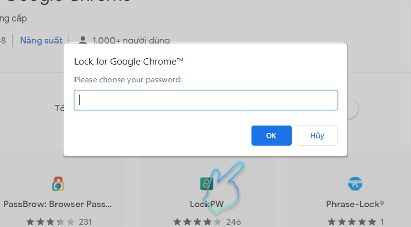 thông báo tạo password