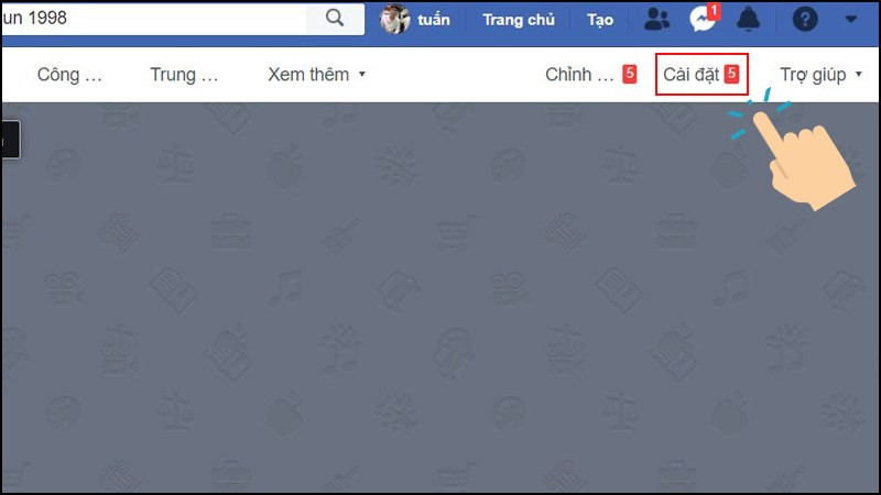 Truy cập cài đặt Fanpage