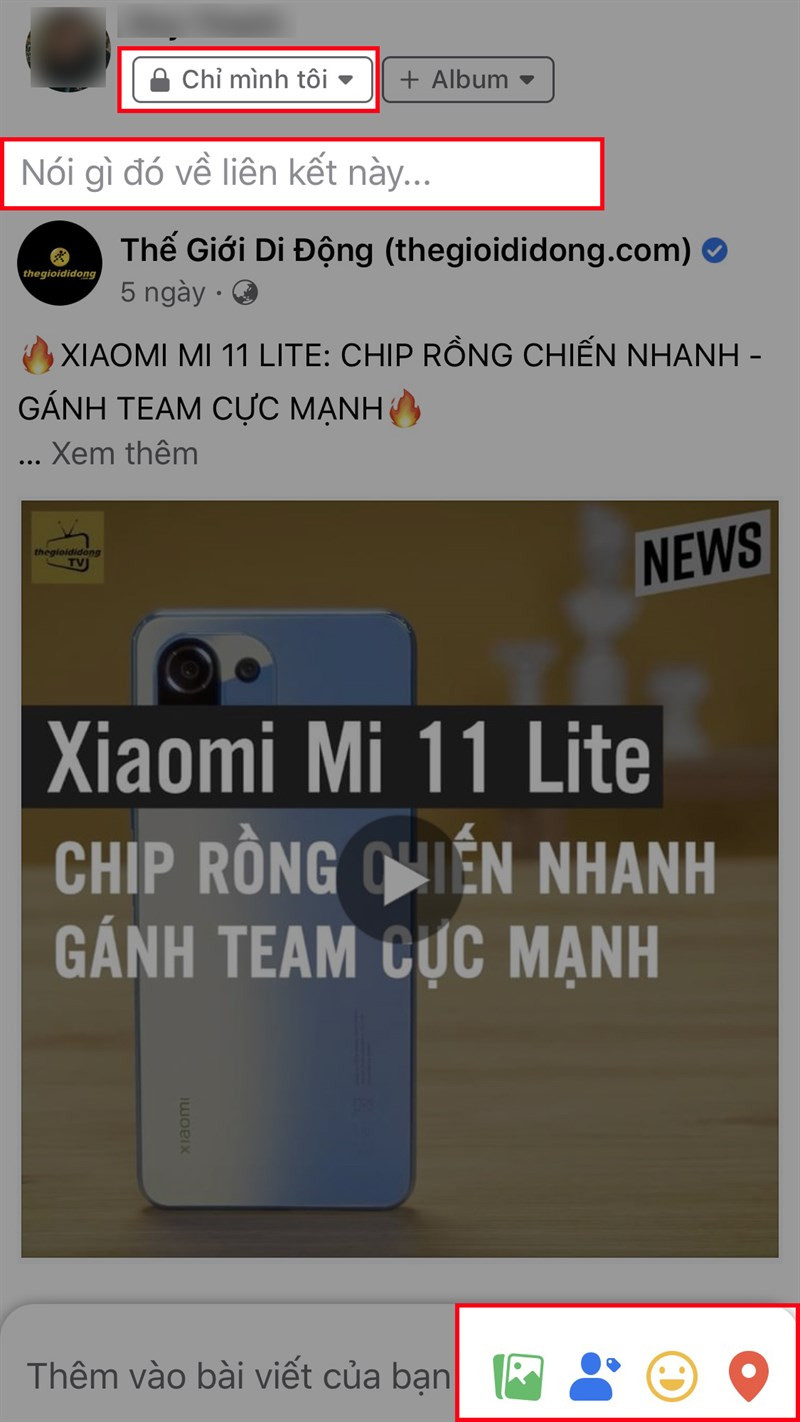 Tùy chỉnh bài đăng chia sẻ video trên Facebook