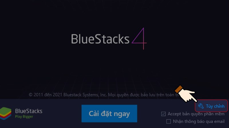 Tùy chỉnh cài đặt Bluestacks