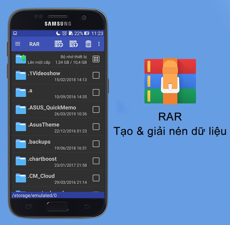 Ứng dụng RAR- Tạo & giải nén cho điện thoai Android