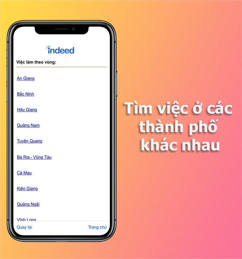  Việc l&agrave;m Indeed hỗ trợ t&igrave;m việc tr&ecirc;n khắp đất nước