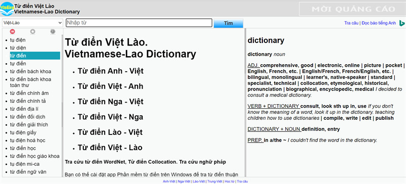 Vietnamese-Lao Dictionary: Từ điển học tiếng L&agrave;o online miễn ph&iacute;