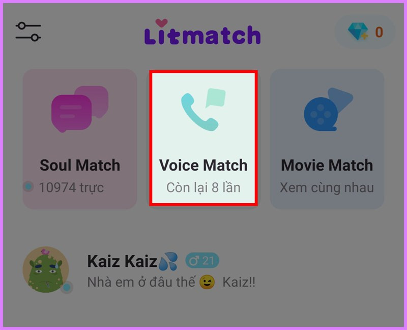 voice match t&igrave;m người th&iacute;ch hợp