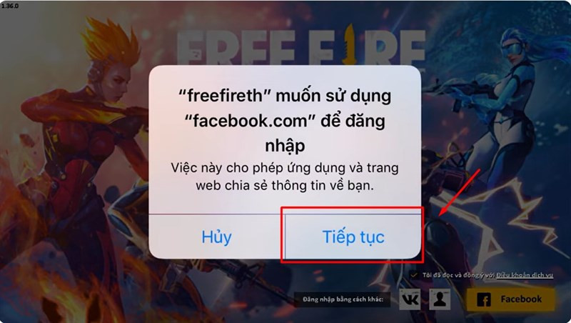 Xác nhận mở Facebook