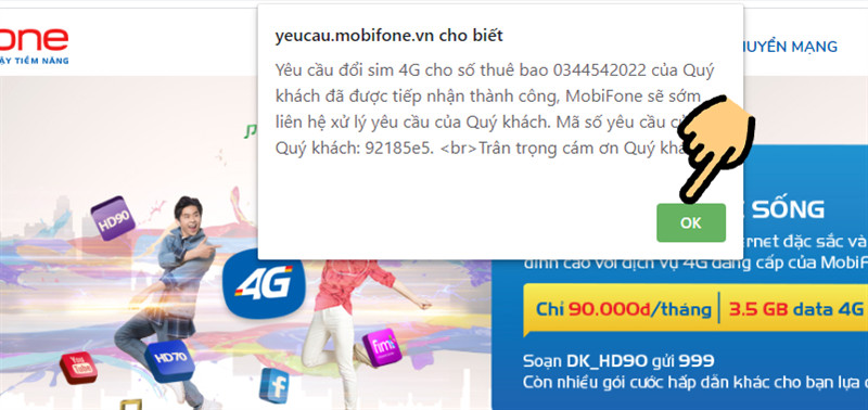 Xác nhận yêu cầu