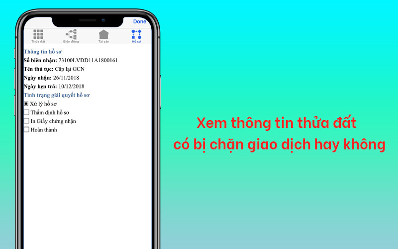 Xem thông tin thửa đất có bị chặn giao dịch mua bán hay không