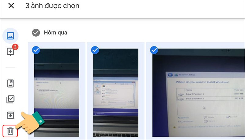 Xóa ảnh trong Google Photos