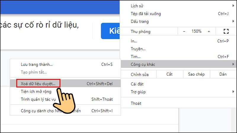 Xóa dữ liệu duyệt web