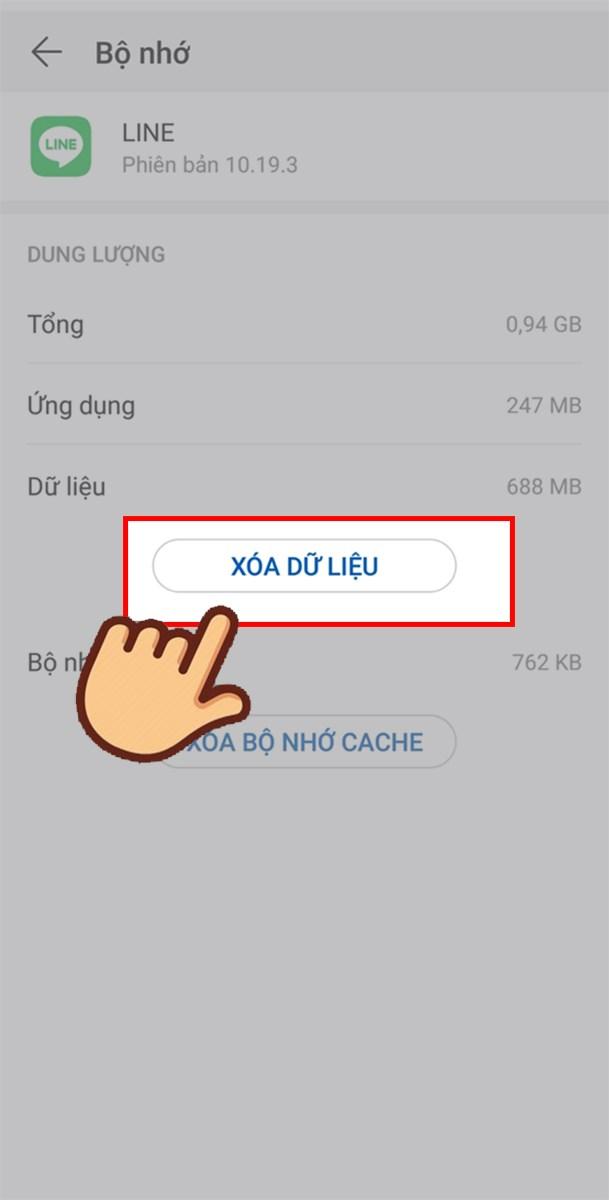 Xóa dữ liệu Line trên Android