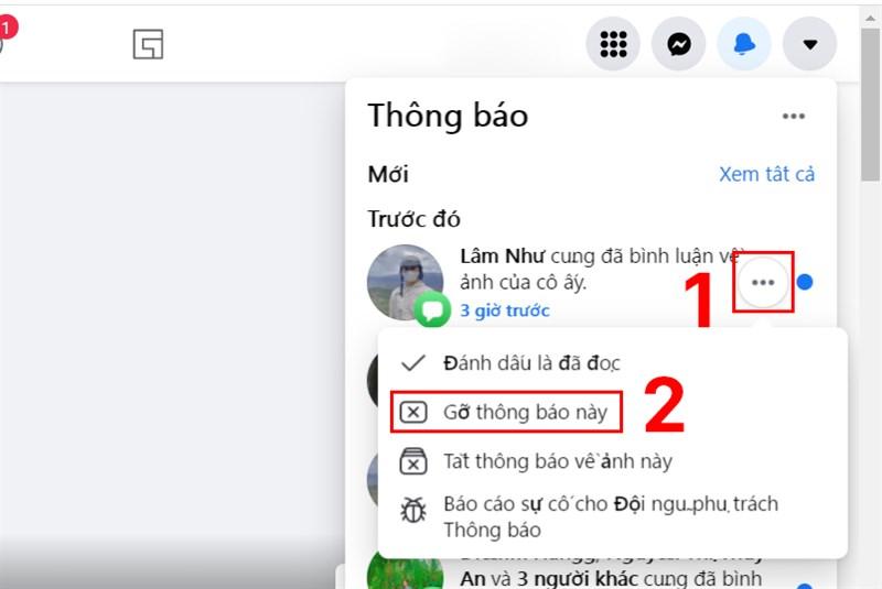 Xóa thông báo Facebook trên PC