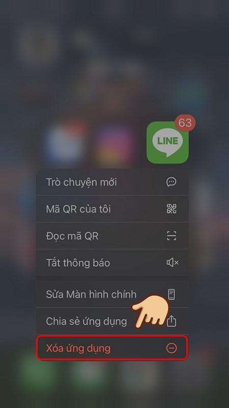 Xóa ứng dụng Line trên iOS