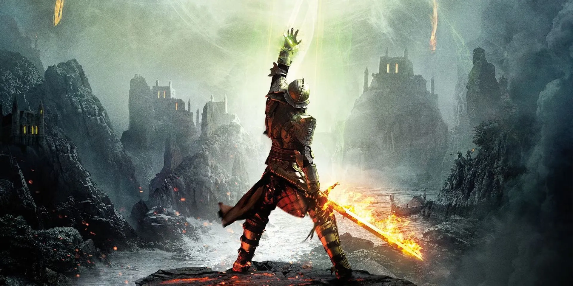 Ảnh bìa của tựa game Dragon Age: Inquisition với các nhân vật chính