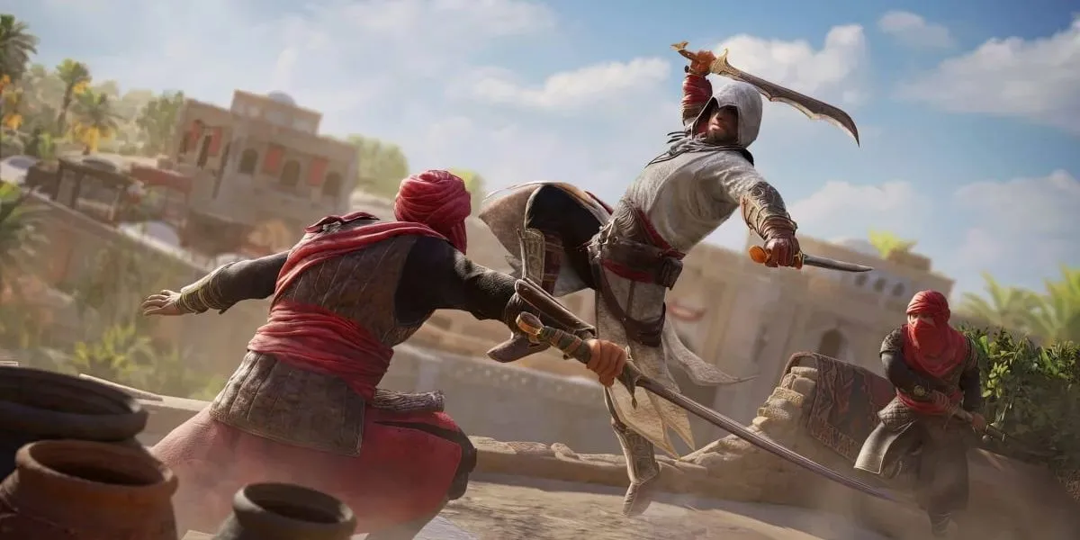Ảnh quảng bá cho Assassin's Creed Mirage, minh họa cho truyền thống easter egg của dòng game