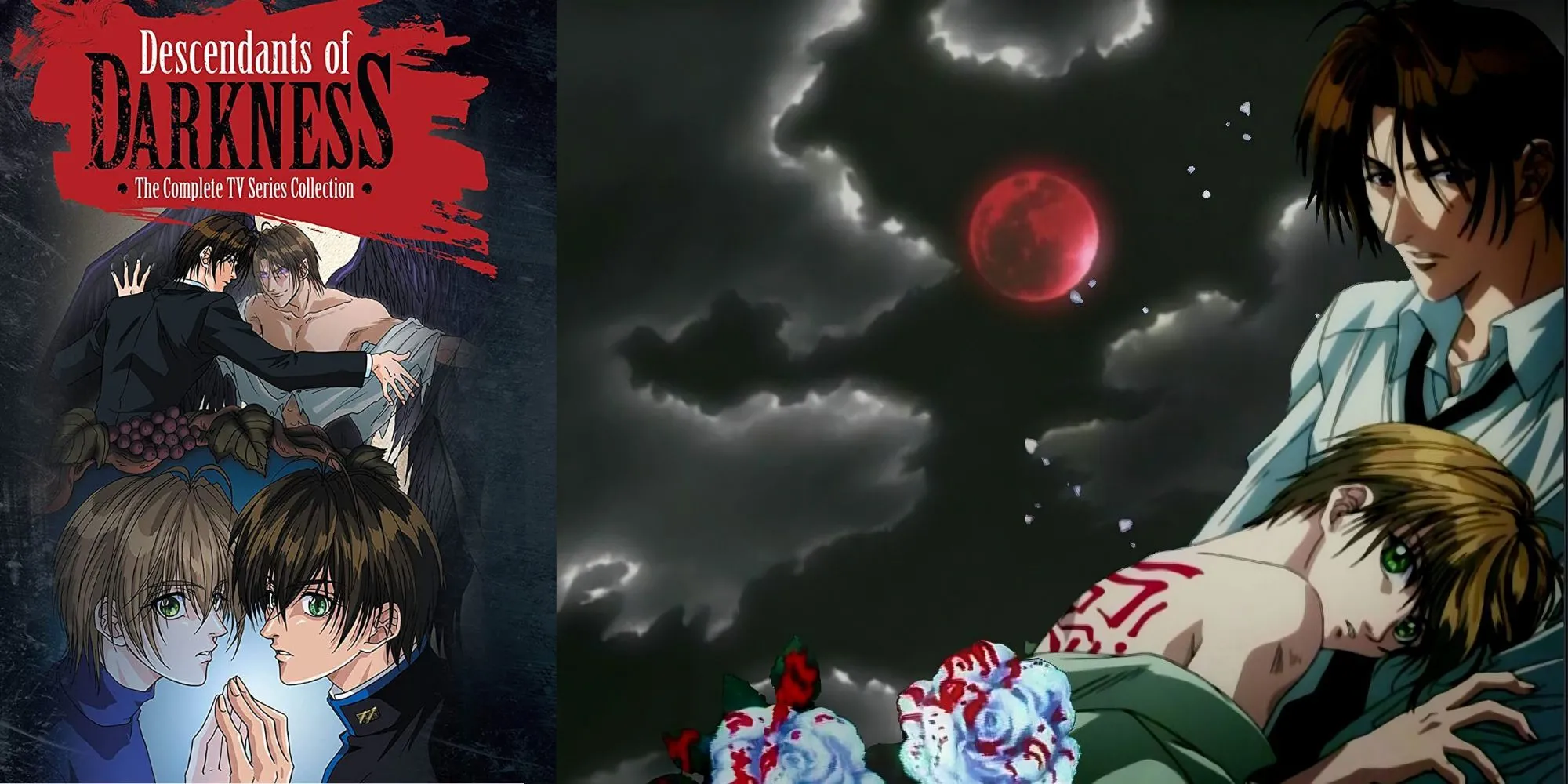 Asato Tsuzuki và Hisoka Kurosaki trong một khoảnh khắc lãng mạn của anime BL Descendants Of Darkness