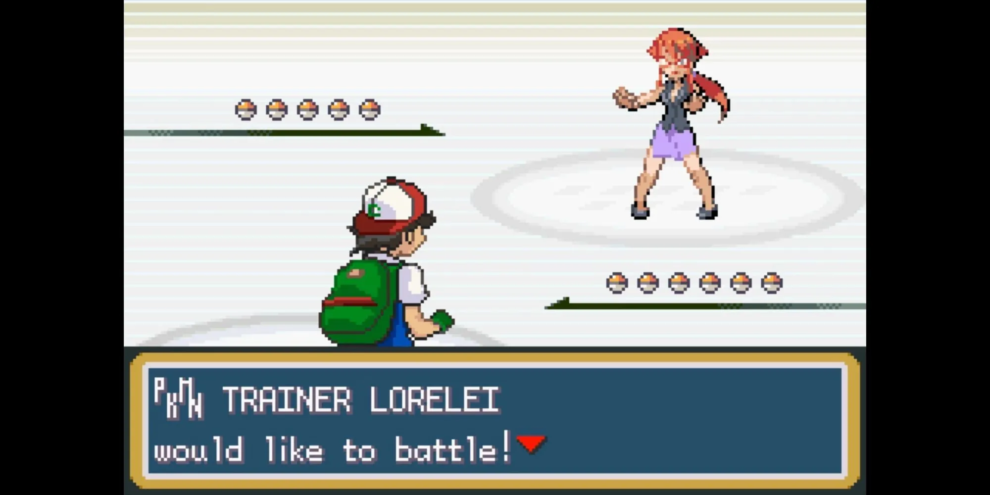 Ash đối đầu Lorelei, thành viên Tứ Đại Thiên Vương hệ Băng, trong Pokemon Ash Gray