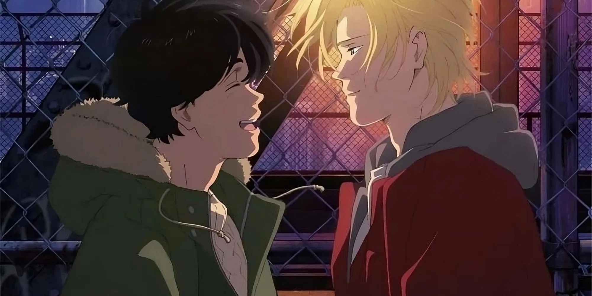 Ash Lynx và Eiji Okumura nhìn nhau đầy cảm xúc trong anime Banana Fish