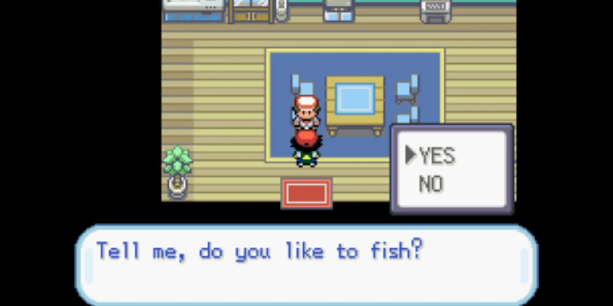 Ash nhận Cần Câu Cũ (Old Rod) từ Fishing Guru trong Pokemon Ash Gray