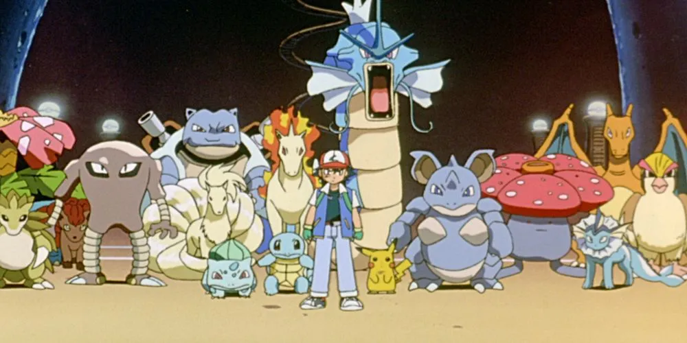 Ash, Pikachu và các Pokémon trong Pokémon: The First Movie đối đầu Mewtwo