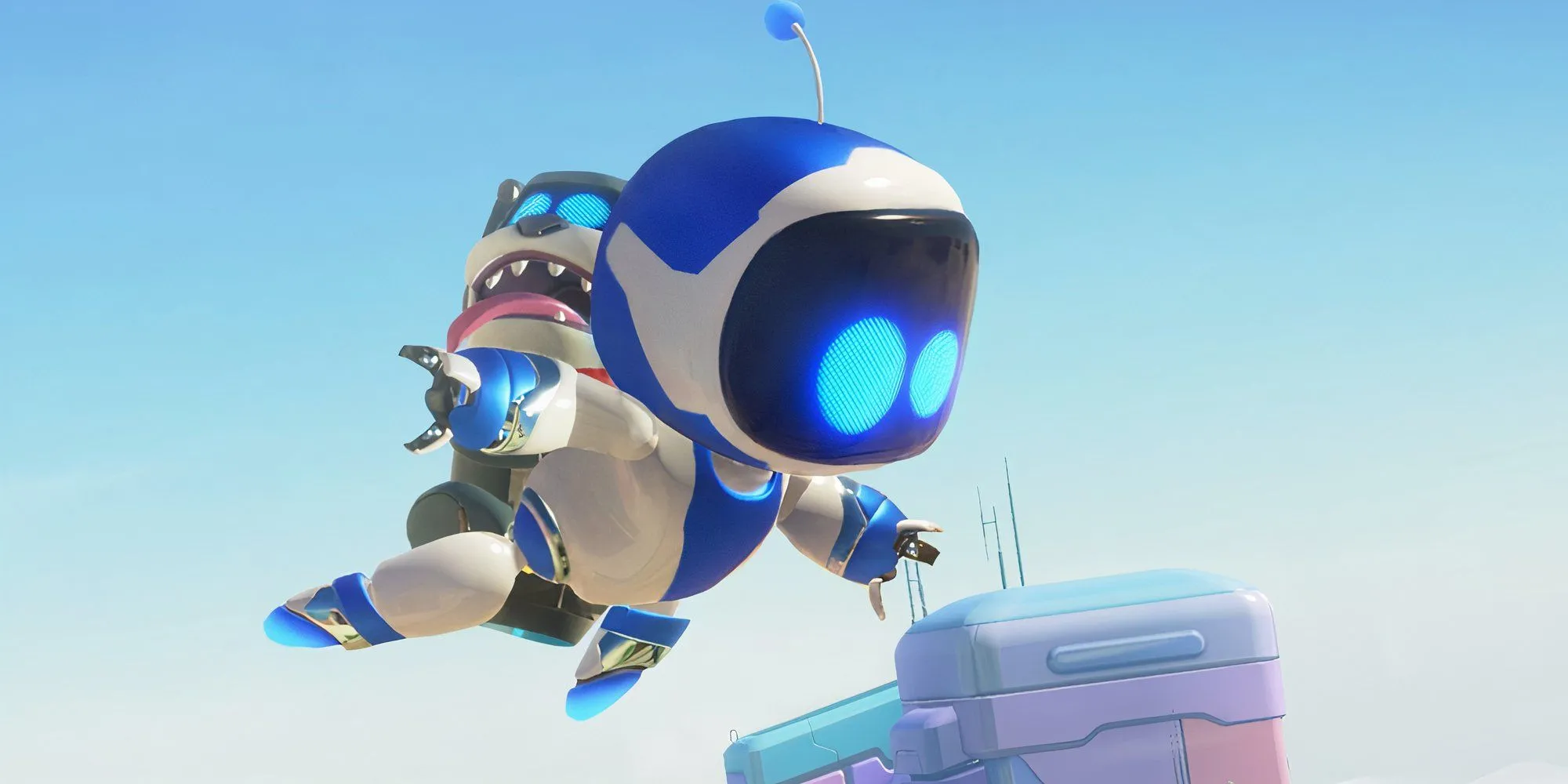 Astro Bot trong một nhiệm vụ giải cứu đồng đội, thể hiện tiềm năng phiêu lưu của game