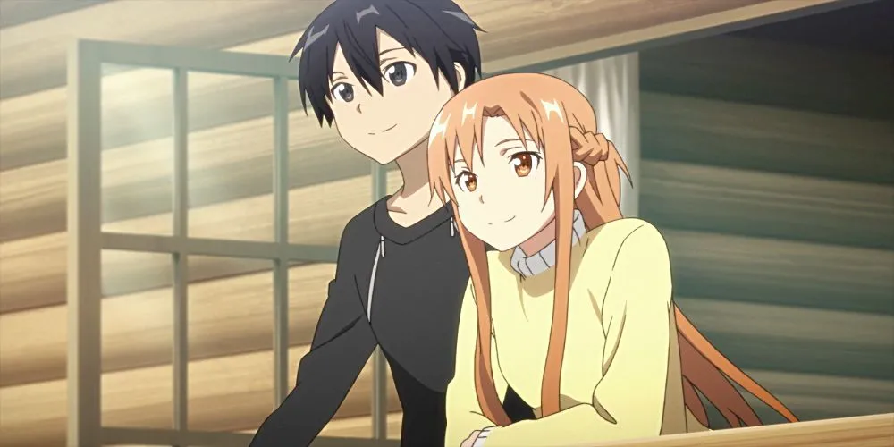 Asuna và Kirito trong một khung cảnh lãng mạn của Sword Art Online