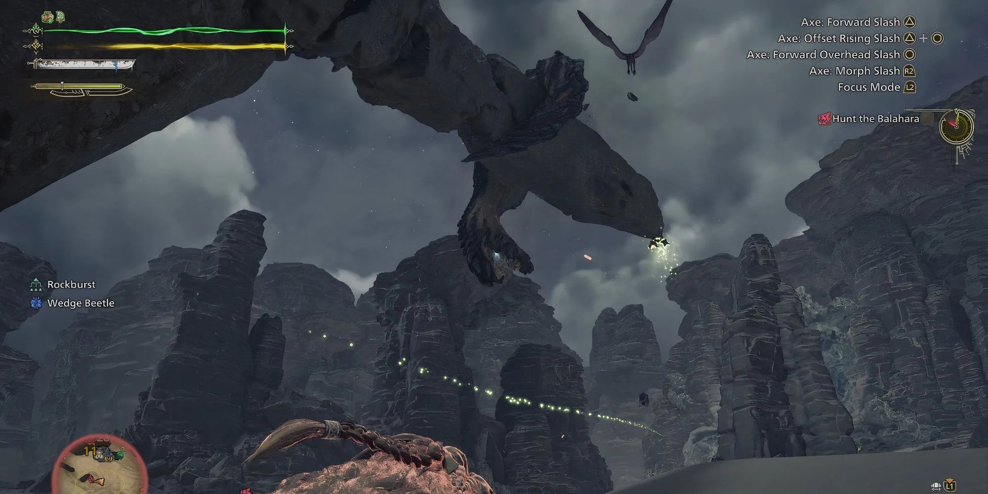 Balahara thực hiện một đòn tấn công mạnh mẽ trong Monster Hunter Wilds