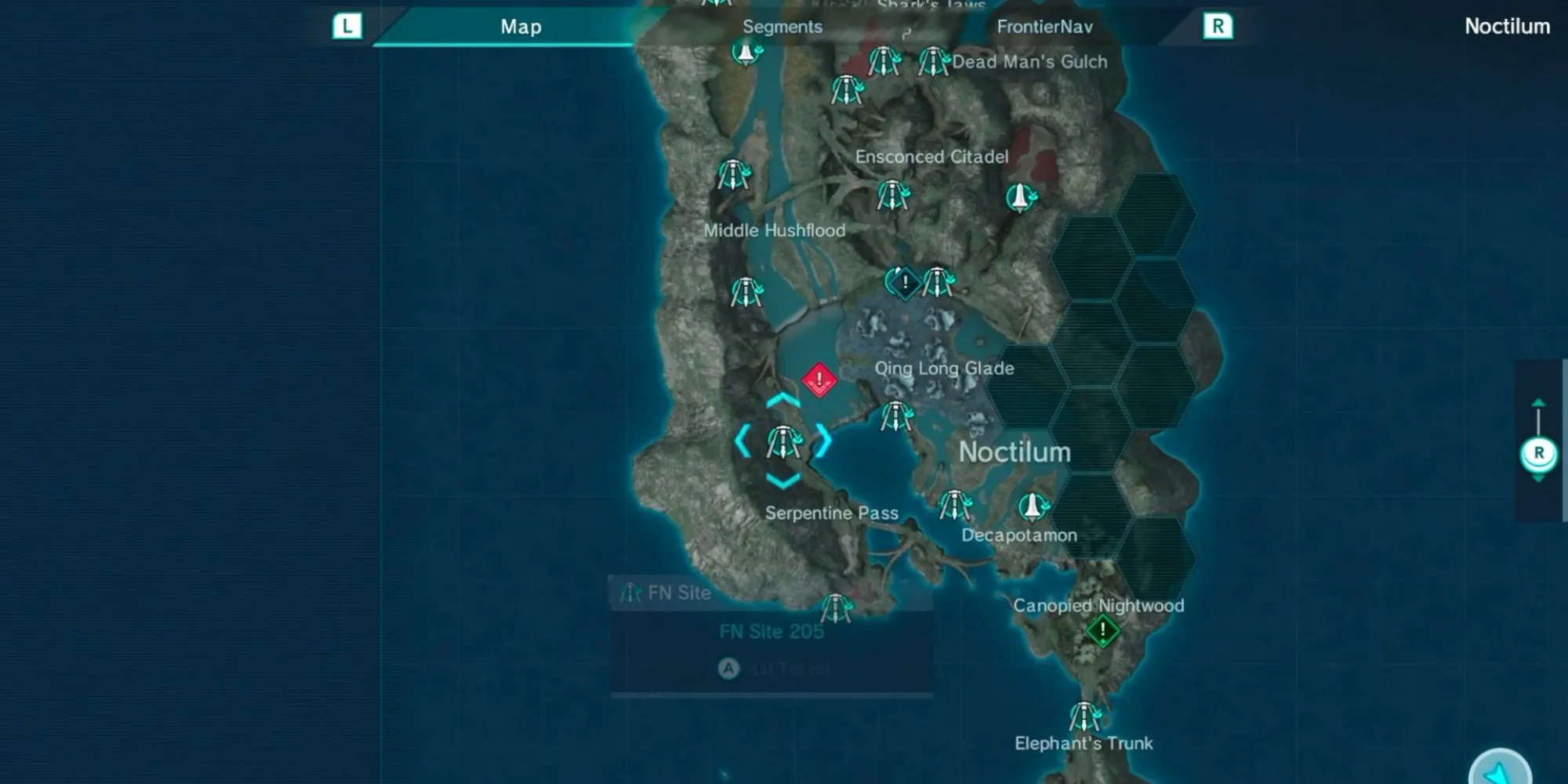 Bản đồ chi tiết của hành tinh Mira trong Xenoblade Chronicles X, hỗ trợ game thủ khám phá và thực hiện nhiệm vụ