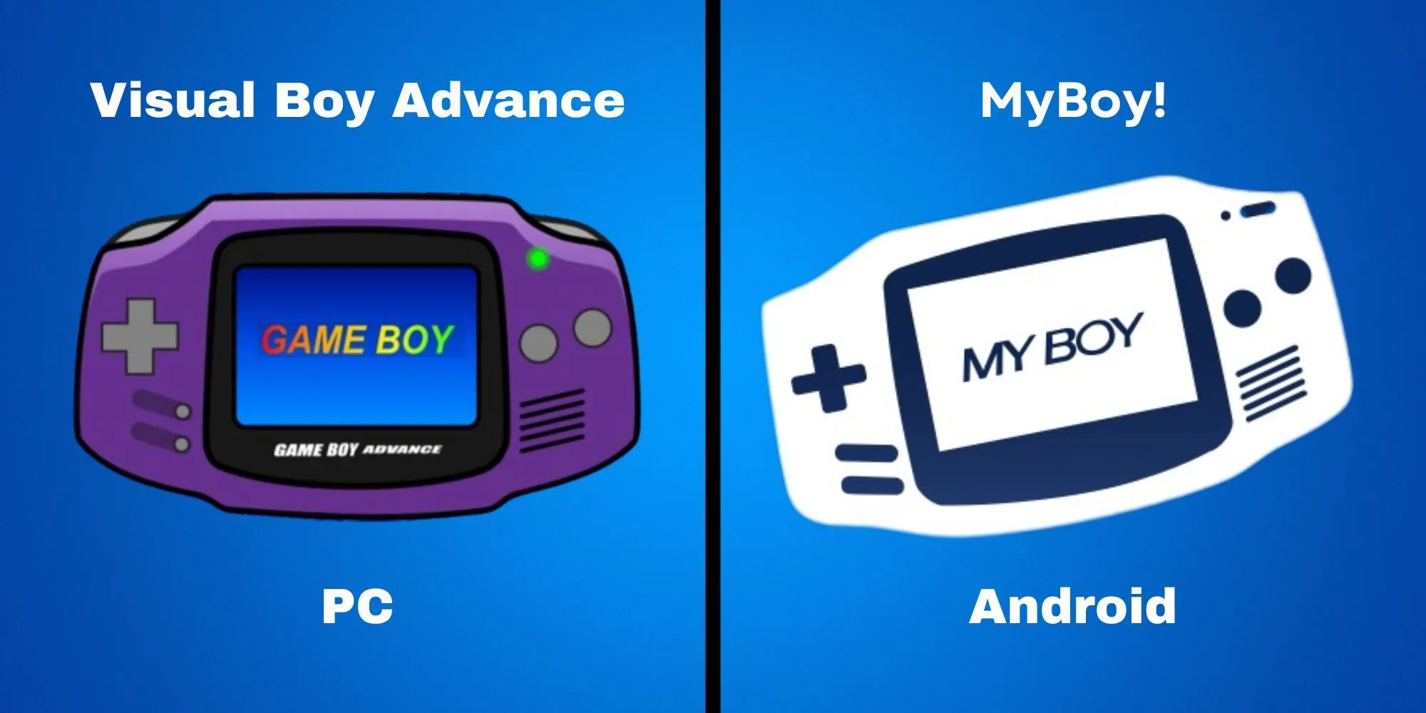 Biểu tượng trình giả lập Visual Boy Advance và MyBoy để chơi Pokemon Ash Gray