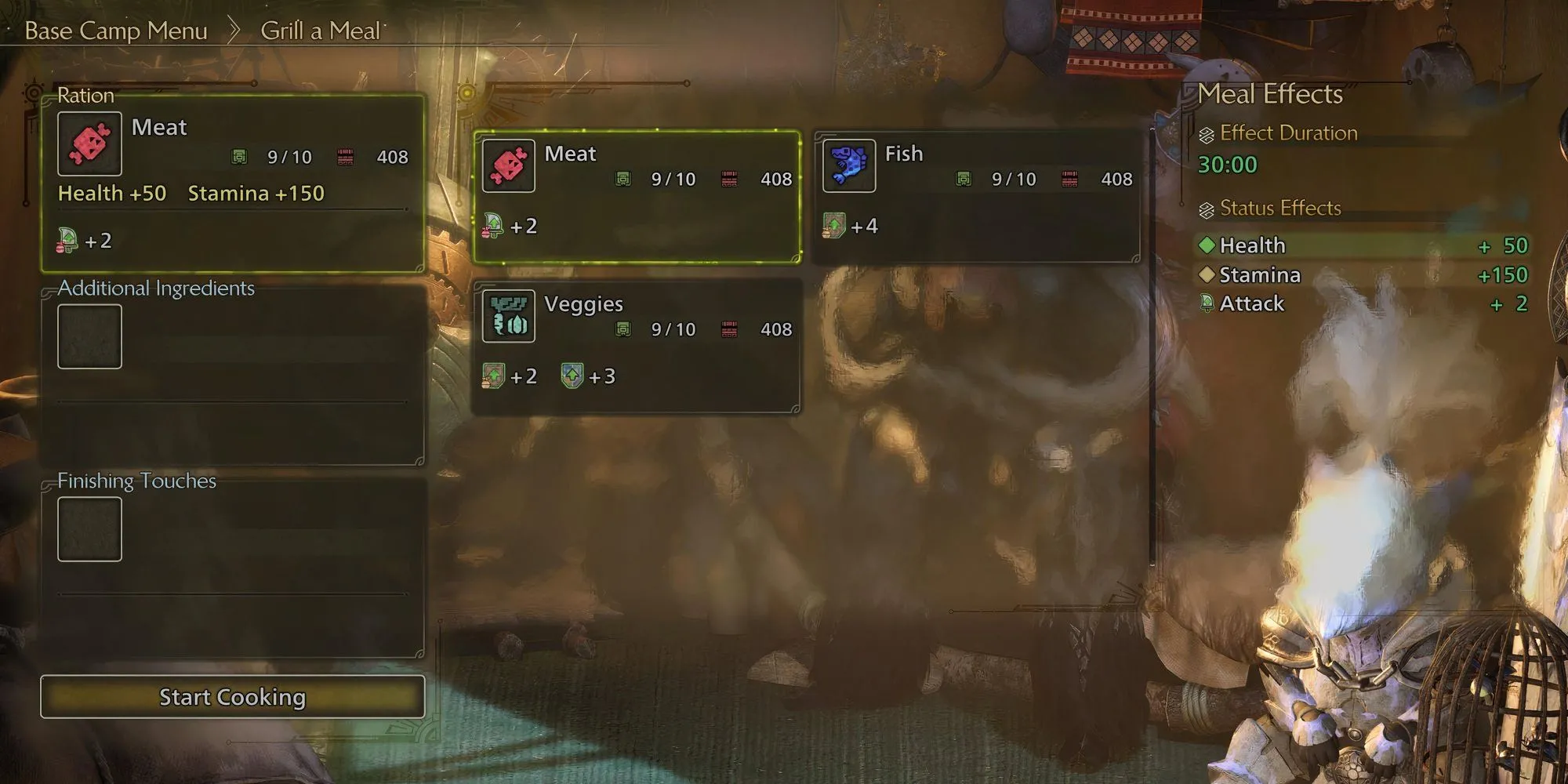 Các loại khẩu phần ăn cơ bản trong Monster Hunter Wilds