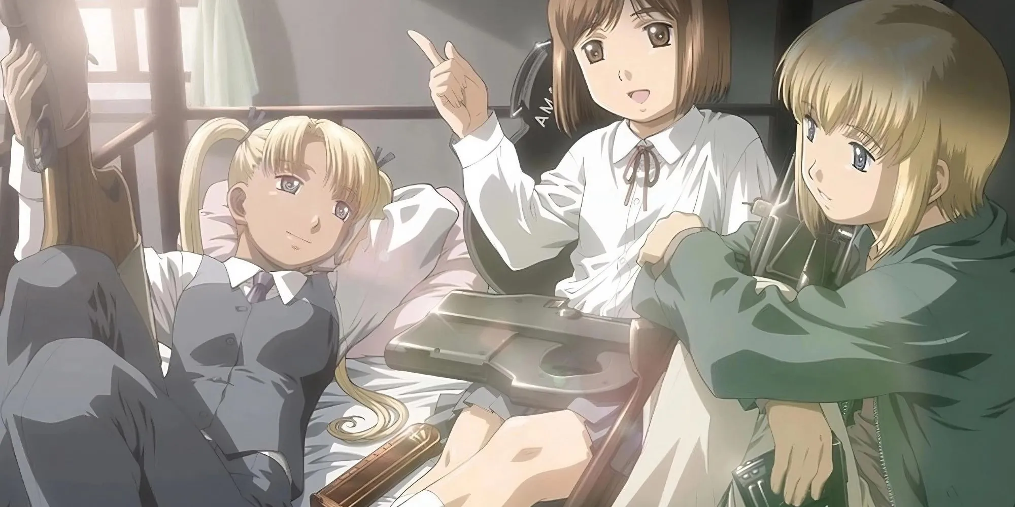 Các nữ sát thủ cyborg trẻ tuổi trong anime Gunslinger Girl và người quản lý của họ