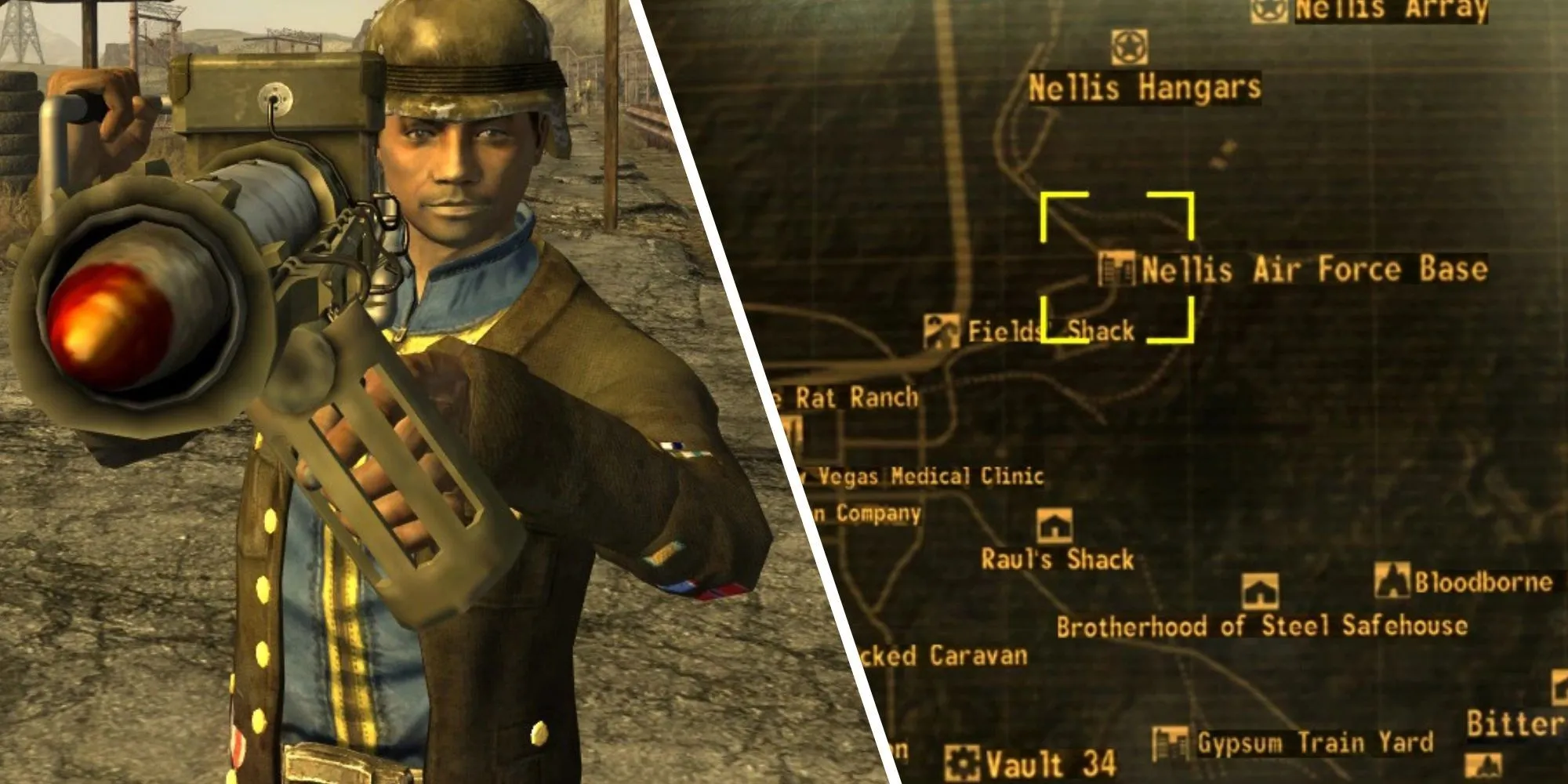 Căn cứ không quân Nellis trong Fallout New Vegas với những trận pháo kích bất ngờ có thể thổi bay người chơi