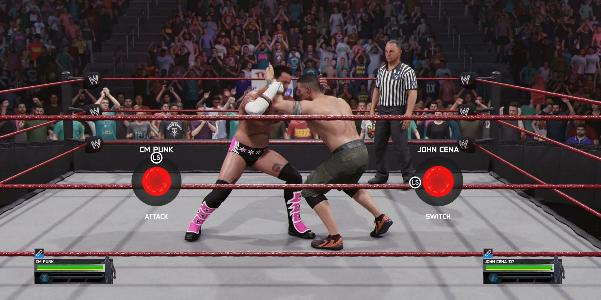 CM Punk tung đòn với John Cena trong WWE 2K25 - Gameplay đối kháng hấp dẫn