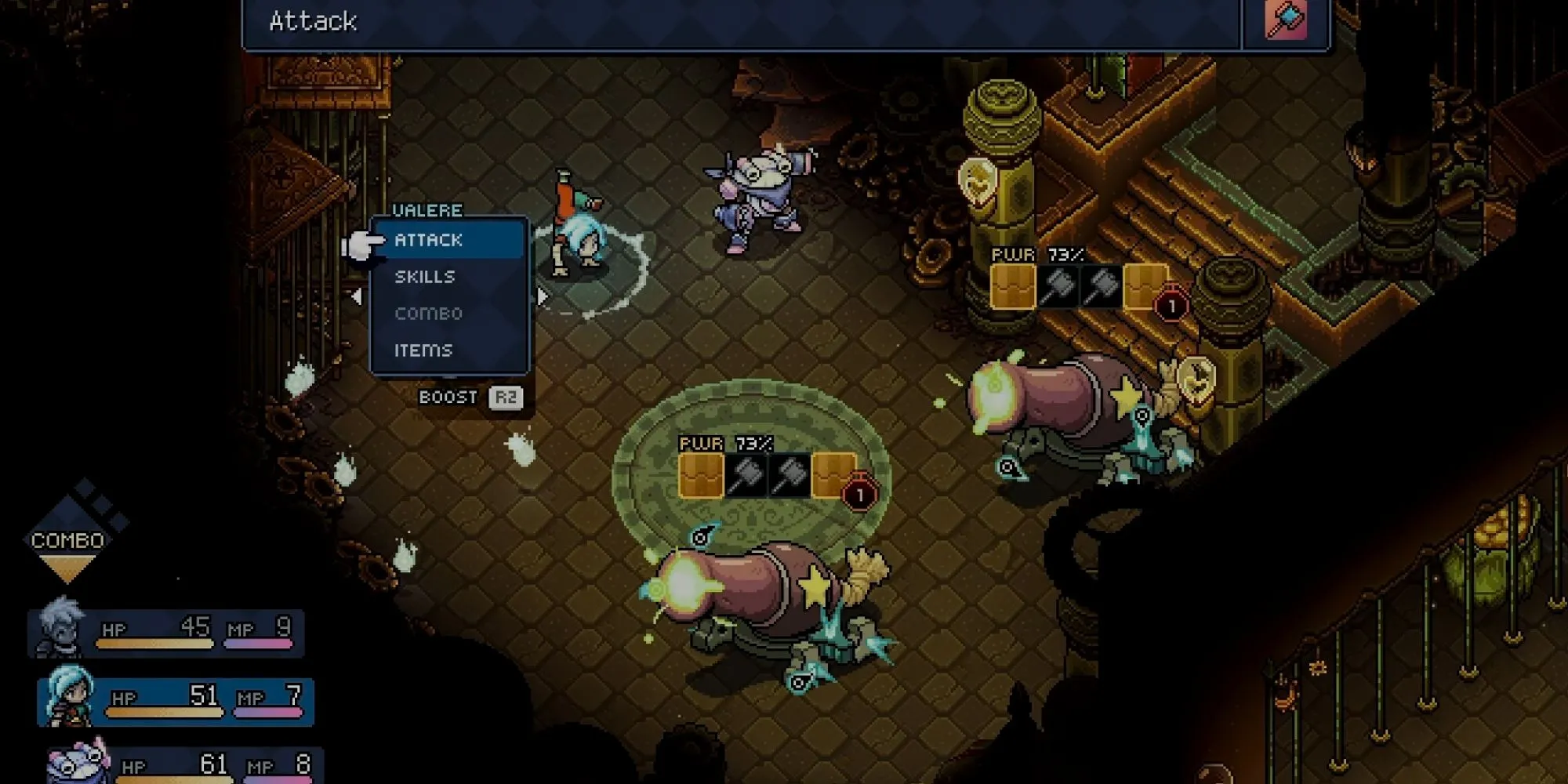 Combat trong Sea of Stars DLC Throes of the Watchmaker