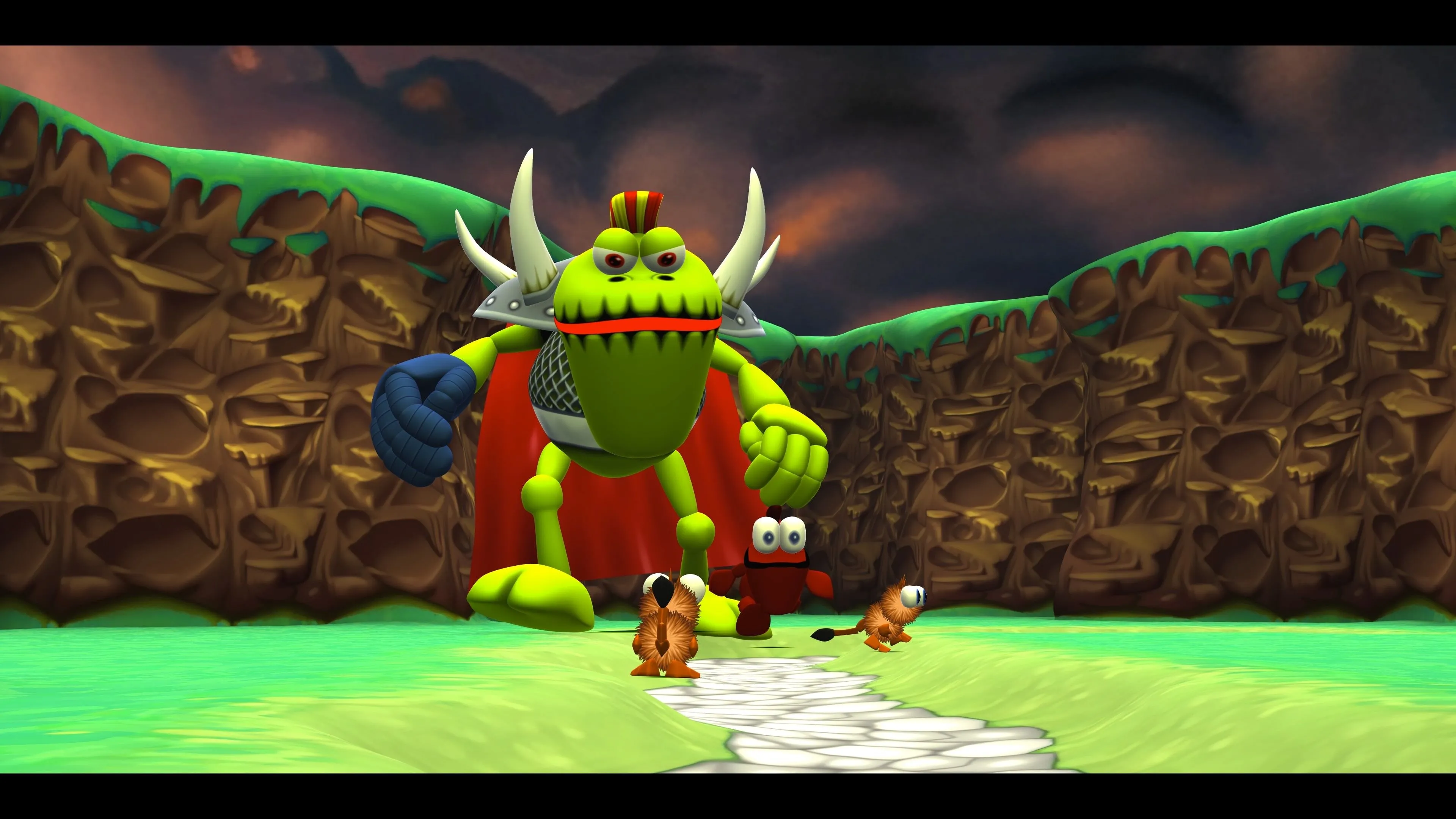 Croc chiến đấu với trùm Baron Dante trong Croc Remaster