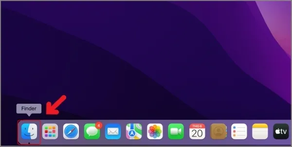 Cửa sổ Finder trên MacBook hiển thị danh sách ứng dụng