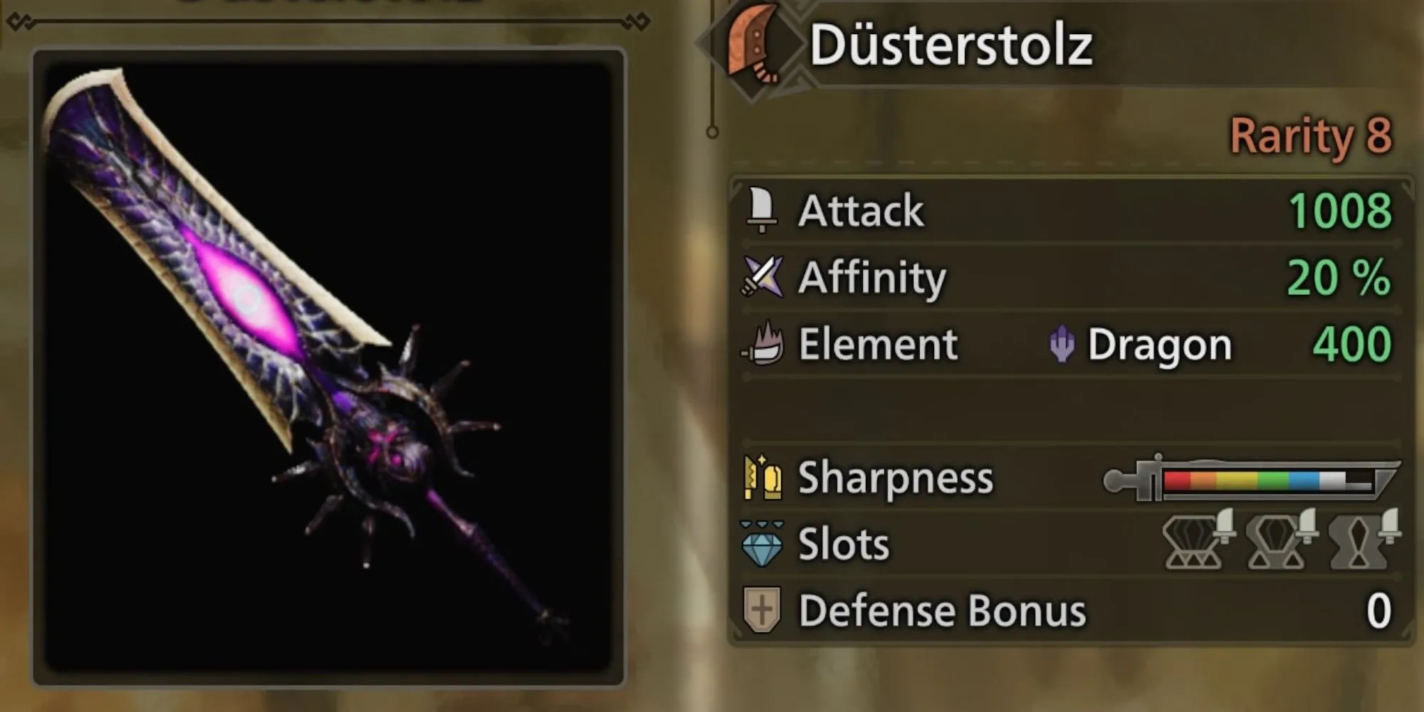 Đại kiếm Düsterstolz từ Gore Magala trong Monster Hunter Wilds