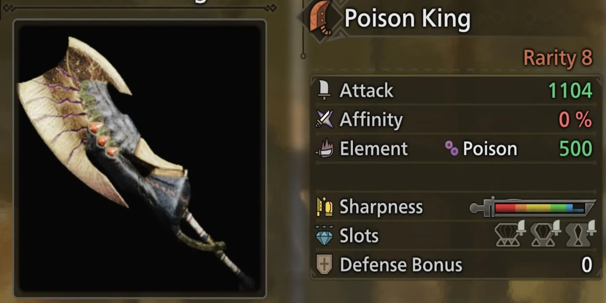 Đại kiếm Poison King từ Gypceros trong Monster Hunter Wilds