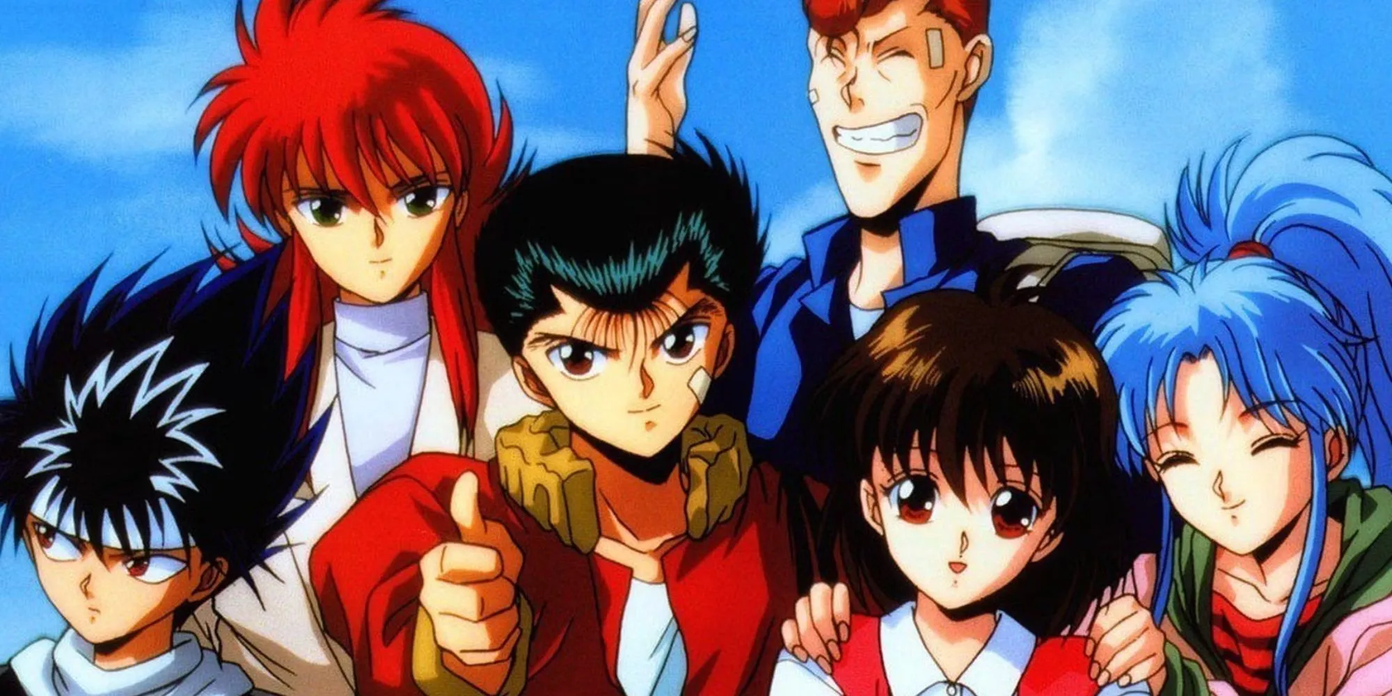 Dàn nhân vật chính của Yu Yu Hakusho với Yusuke Urameshi ở trung tâm