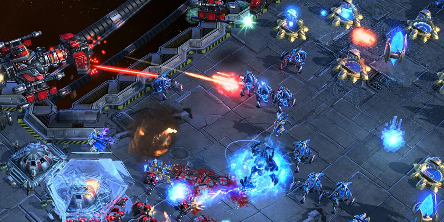 Gameplay của StarCraft II với các đơn vị và công trình